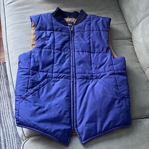 GAP Blue and Tan Quilted Vest